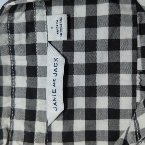 Janie and Jack Monochrome Plaid Button Down Shirt - Picture 3 of 4